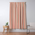 Old Fashioned Retro Christmas Stripe Pattern Vertical Pink Red Green Beige Window Curtain Gallery Image 5