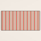 Old Fashioned Retro Christmas Stripe Pattern Vertical Pink Red Green Beige Desk Mat Gallery Image 3