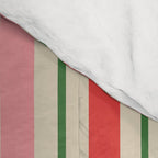 Old Fashioned Retro Christmas Stripe Pattern Vertical Pink Red Green Beige Comforter Gallery Image 4