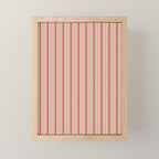 Old Fashioned Retro Christmas Stripe Pattern Vertical Pink Red Green Beige Mini Art Print Gallery Image 1