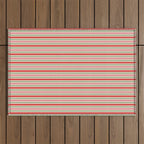 Old Fashioned Retro Christmas Stripe Pattern Vertical Pink Red Green Beige Outdoor Rug Gallery Image 1