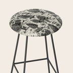 Bigfoot / Sasquatch Toile de Jouy in Black Stool Gallery Image 2