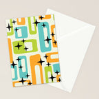 Mid Century Modern Scandinavian Pattern 245 Stationery Card Gallery Image 2
