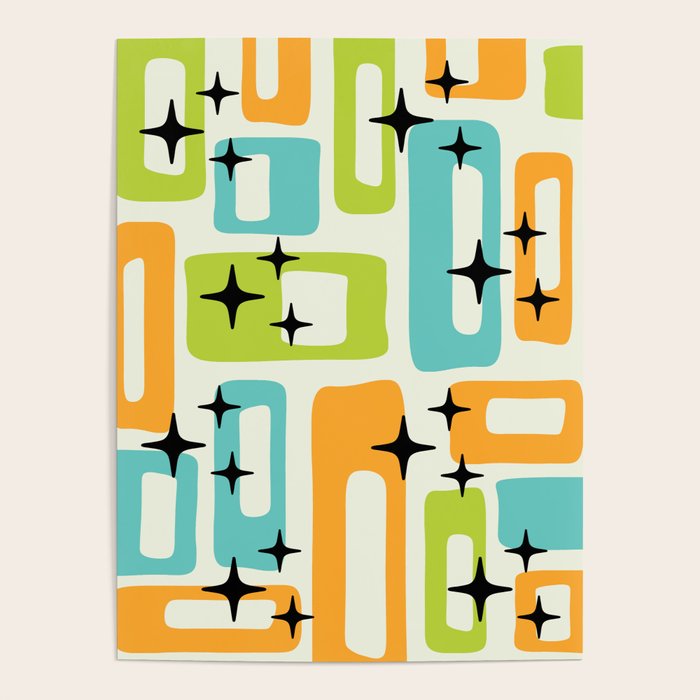 Mid Century Modern Scandinavian Pattern 245 Poster Gallery Image 4