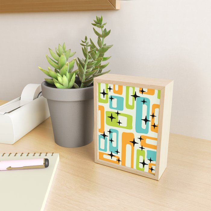 Mid Century Modern Scandinavian Pattern 245 Mini Art Print Gallery Image 2