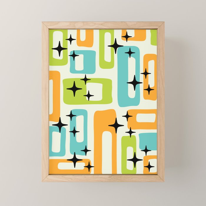 Mid Century Modern Scandinavian Pattern 245 Mini Art Print Gallery Image 1