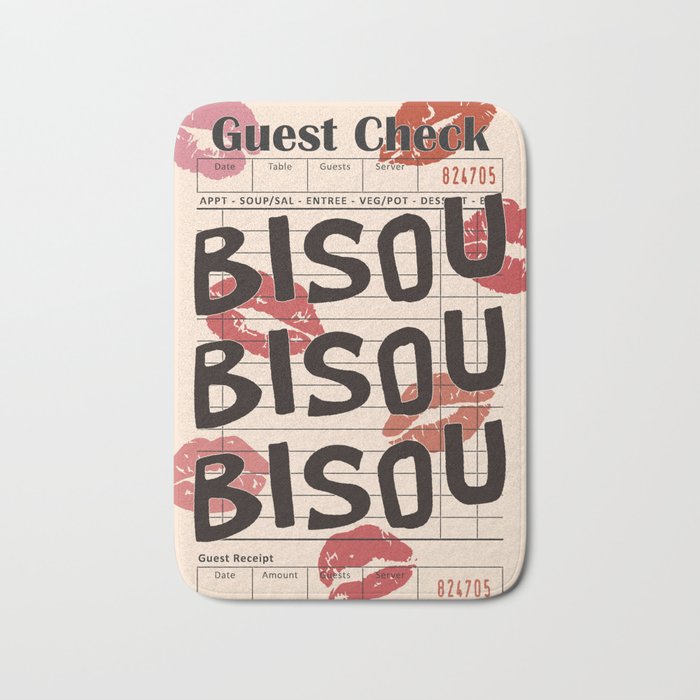 Bisou Bisou. Retro Guest Check  Bath Mat Gallery Image 1