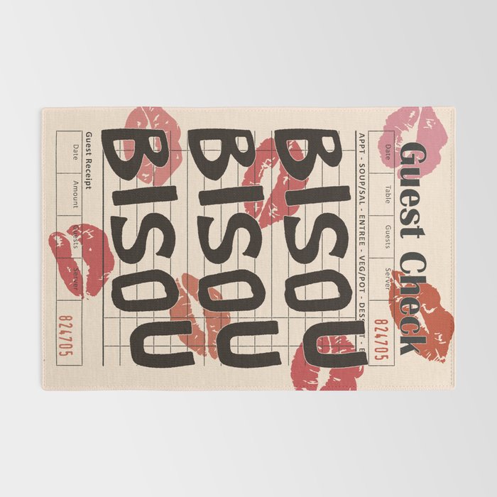 Bisou Bisou. Retro Guest Check  Rug Gallery Image 2