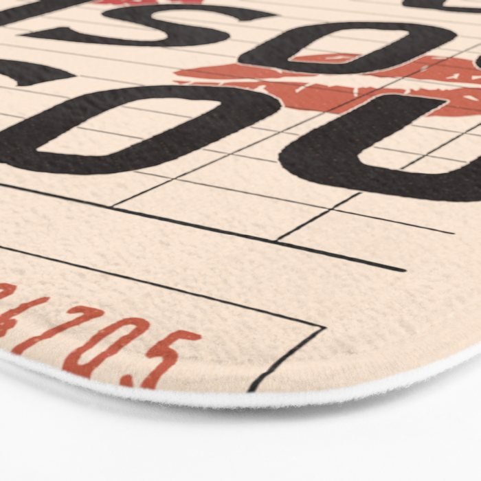 Bisou Bisou. Retro Guest Check  Bath Mat Gallery Image 3