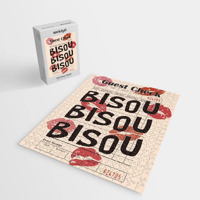 Bisou Bisou. Retro Guest Check  Jigsaw Puzzle Gallery Image 2