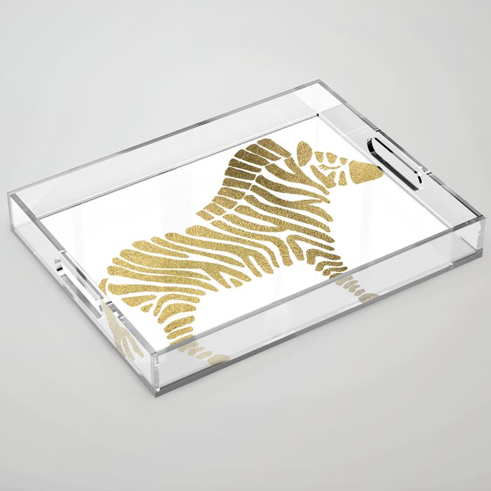 Golden Zebras Acrylic Tray Gallery Image 1