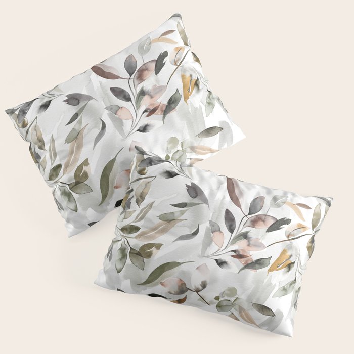 Harvest 2025 Mystic Watercolor Leaves Fall Pillow Sham Gallery Image 3