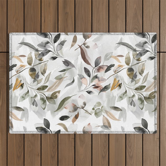 Harvest 2025 Mystic Watercolor Leaves Fall Outdoor Rug Gallery Image 1