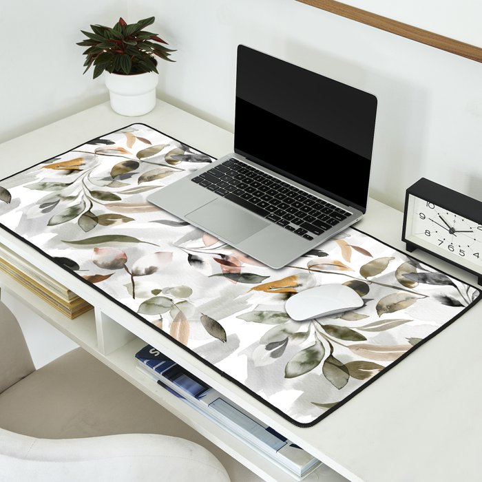 Harvest 2025 Mystic Watercolor Leaves Fall Desk Mat Gallery Image 2