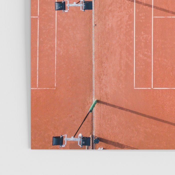 Red tennis court at sunrise | Colorful drone aerial photography art | sports field print Poster Gallery Image 3