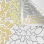 Dahlia Floral Blooms, Soft Yellow, Gray, White Wall Tapestry Gallery Image 3