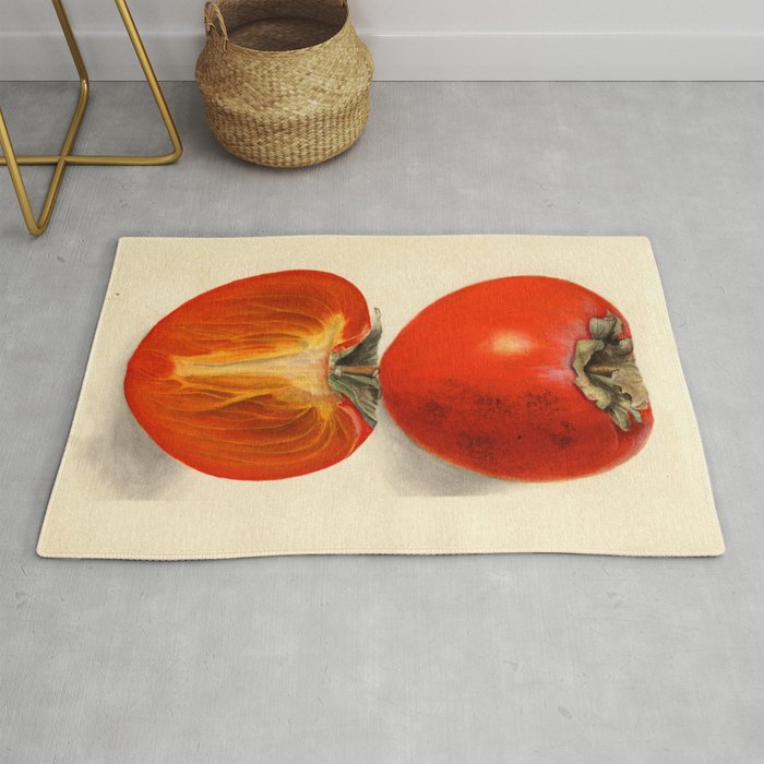 Vintage Plum Tomato Illustration Rug Gallery Image 1
