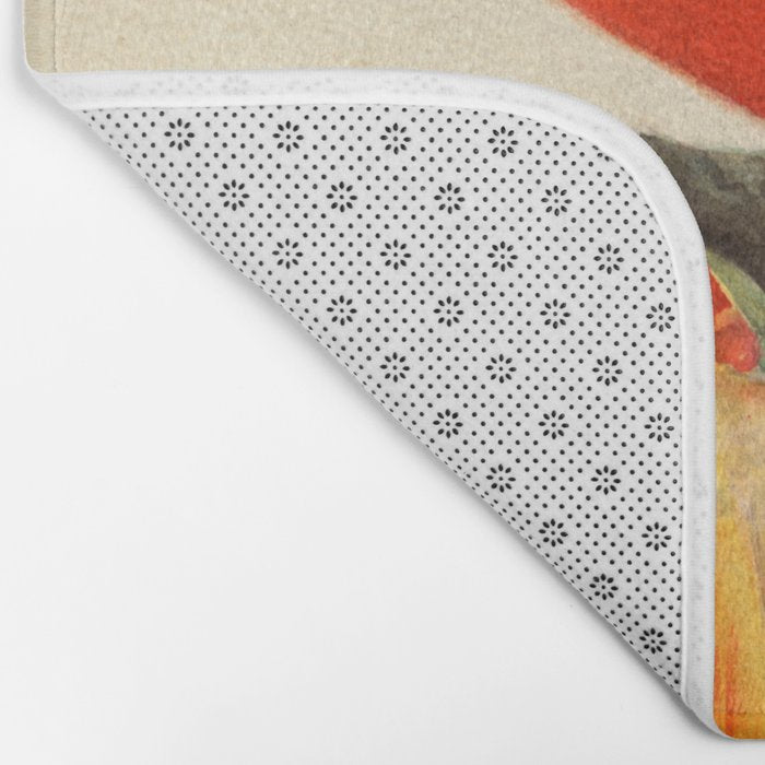 Vintage Plum Tomato Illustration Bath Mat Gallery Image 2