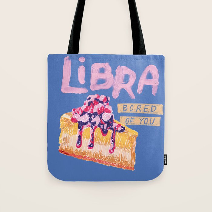 Libra Sign in Warm Blue | Zodiac Series Tote Bag Gallery Image 1
