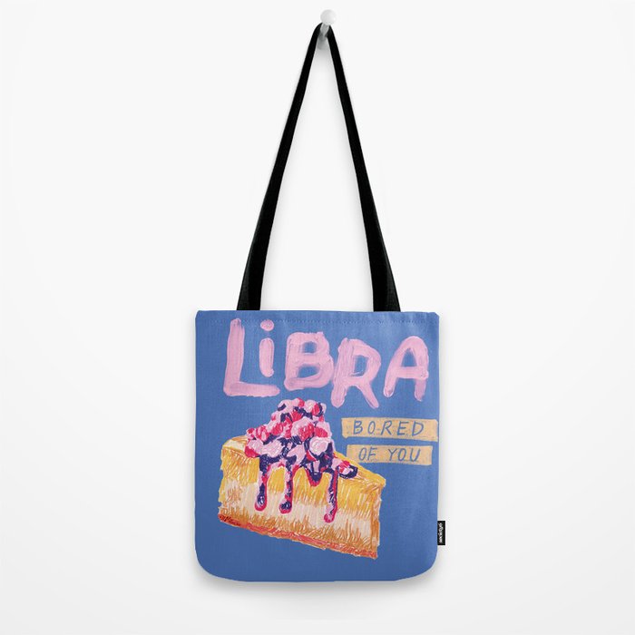 Libra Sign in Warm Blue | Zodiac Series Tote Bag Gallery Image 2