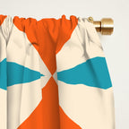 Geometric Diamond Pattern 823 Orange Turquoise and Beige Window Curtain Gallery Image 2
