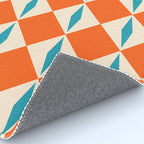 Geometric Diamond Pattern 823 Orange Turquoise and Beige Rug Gallery Image 4