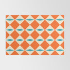 Geometric Diamond Pattern 823 Orange Turquoise and Beige Rug Gallery Image 2