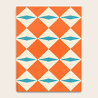 Geometric Diamond Pattern 823 Orange Turquoise and Beige Notebook Gallery Image 4