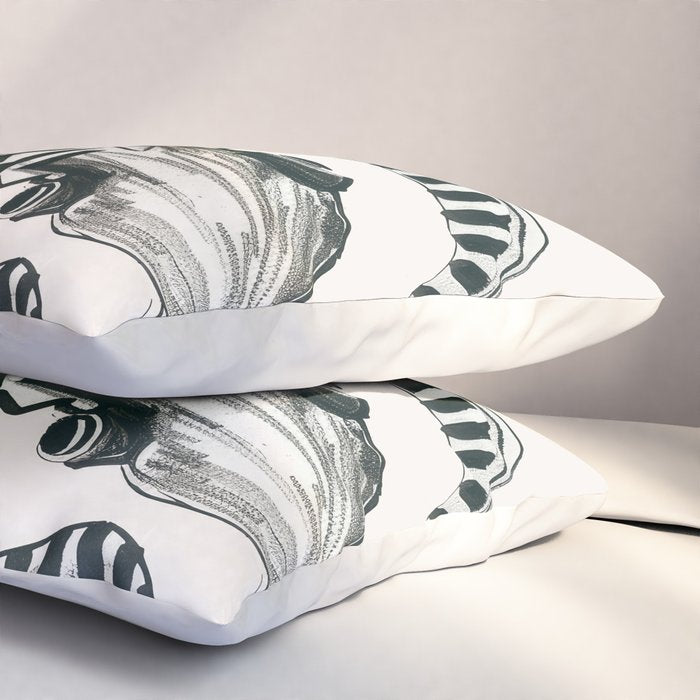 Striped Octopus Ink Drawing Pillow Sham Gallery Image 3