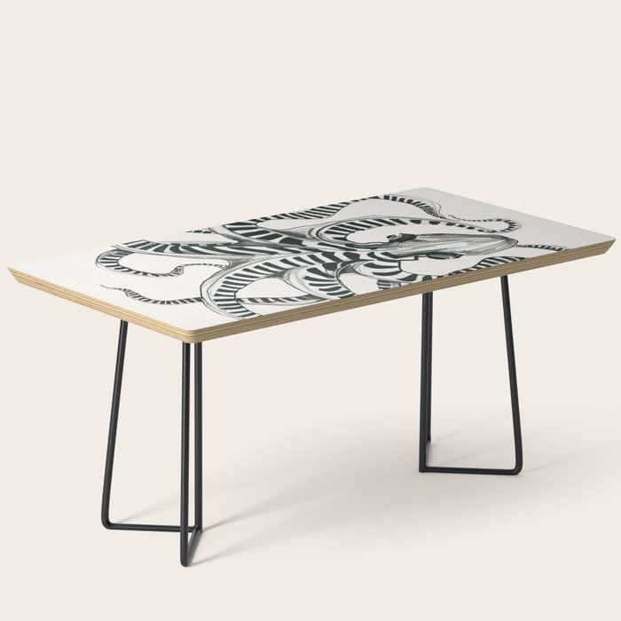 Striped Octopus Ink Drawing Coffee Table Gallery Image 1