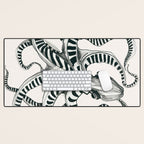 Striped Octopus Ink Drawing Desk Mat Gallery Image 1