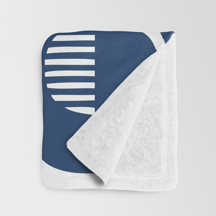 Retro Mid Century Modern Pattern 922 Navy Blue Throw Blanket Gallery Image 3