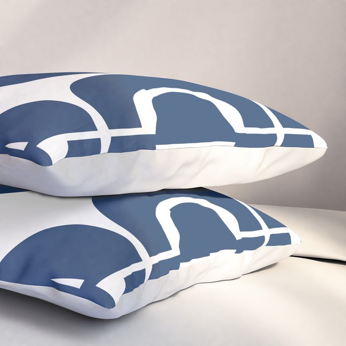 Retro Mid Century Modern Pattern 922 Navy Blue Pillow Sham Gallery Image 3
