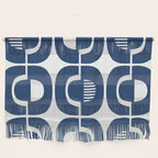 Retro Mid Century Modern Pattern 922 Navy Blue Wall Hanging Gallery Image 1