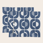 Retro Mid Century Modern Pattern 922 Navy Blue Placemat Gallery Image 1