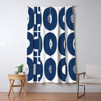 Retro Mid Century Modern Pattern 922 Navy Blue Window Curtain Gallery Image 5