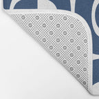 Retro Mid Century Modern Pattern 922 Navy Blue Bath Mat Gallery Image 2