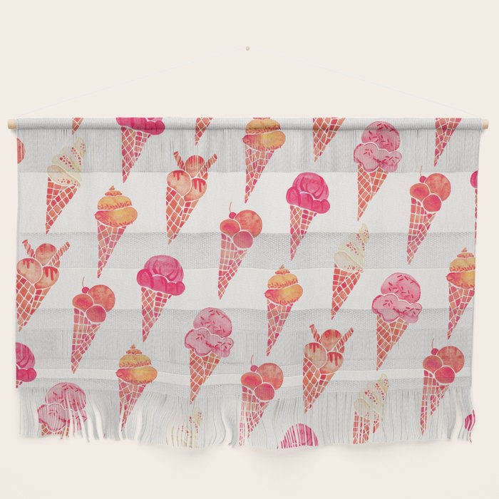 Ice Cream Cones - Pink & Peach Palette Wall Hanging Gallery Image 1