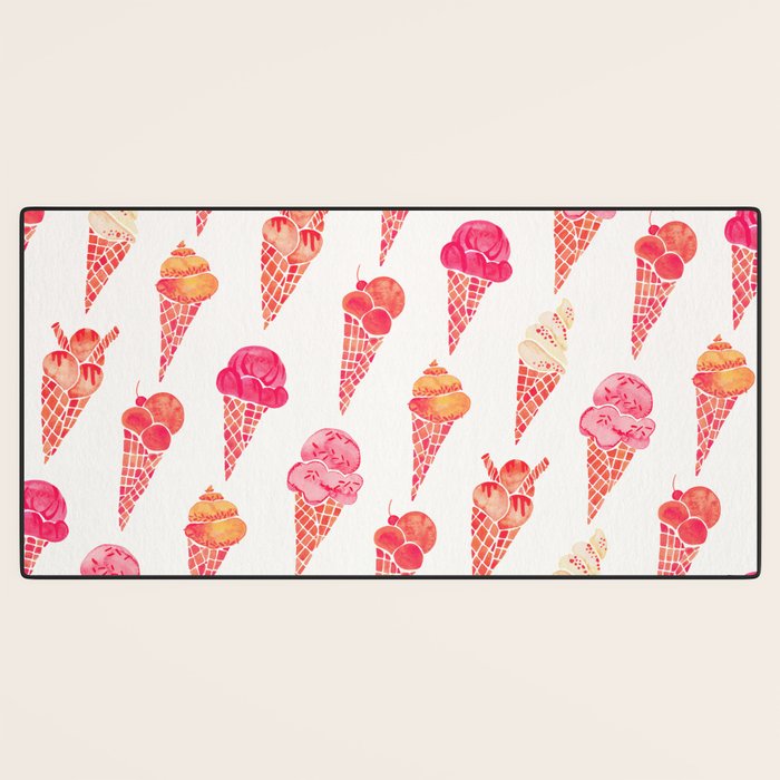 Ice Cream Cones - Pink & Peach Palette Desk Mat Gallery Image 3