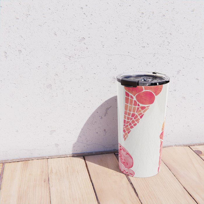 Ice Cream Cones - Pink & Peach Palette Travel Mug Gallery Image 4