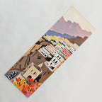 Amalfi Coast, Painting Nature Landscape Travel, Summer Romantic Scenic Pastel Colorful Places, Exotic Europe Mountains Hills Valley Beach Ocean Illustration Yoga Mat Gallery Image 1