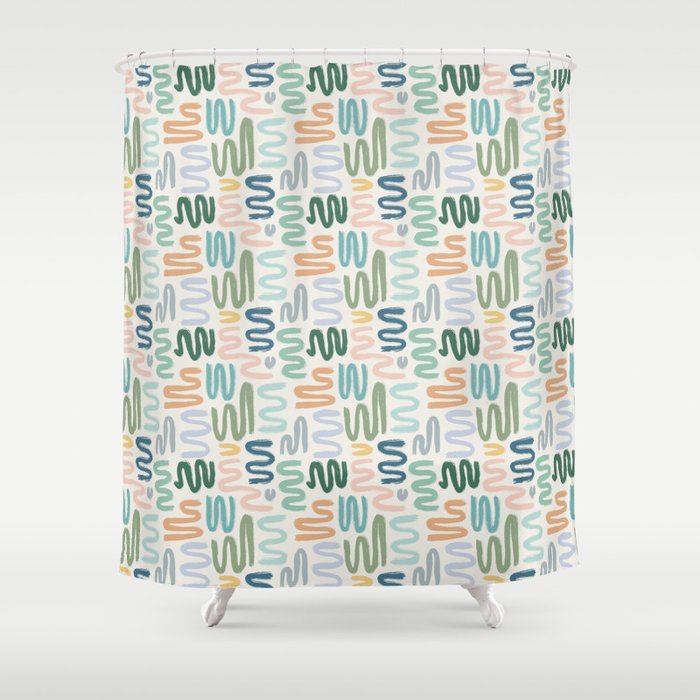Statement Squiggles Shower Curtain Gallery Image 1