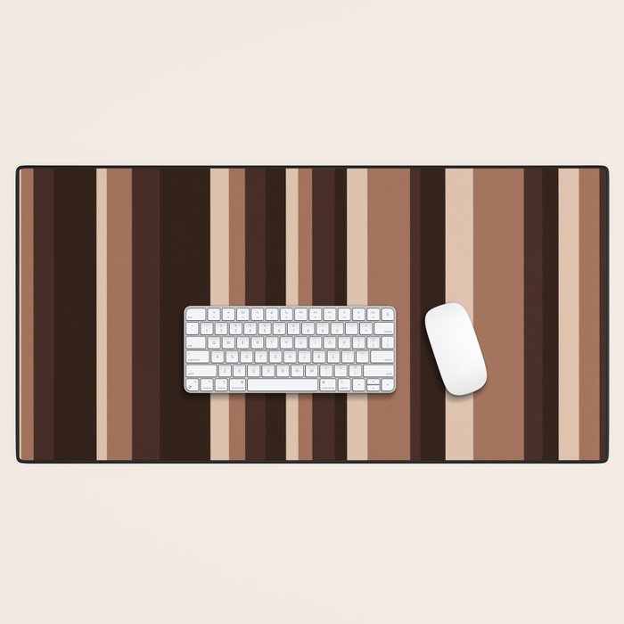 Classic Stripes XLIX - Mocha Coffee Desk Mat Gallery Image 1
