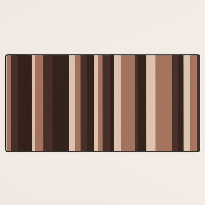 Classic Stripes XLIX - Mocha Coffee Desk Mat Gallery Image 3
