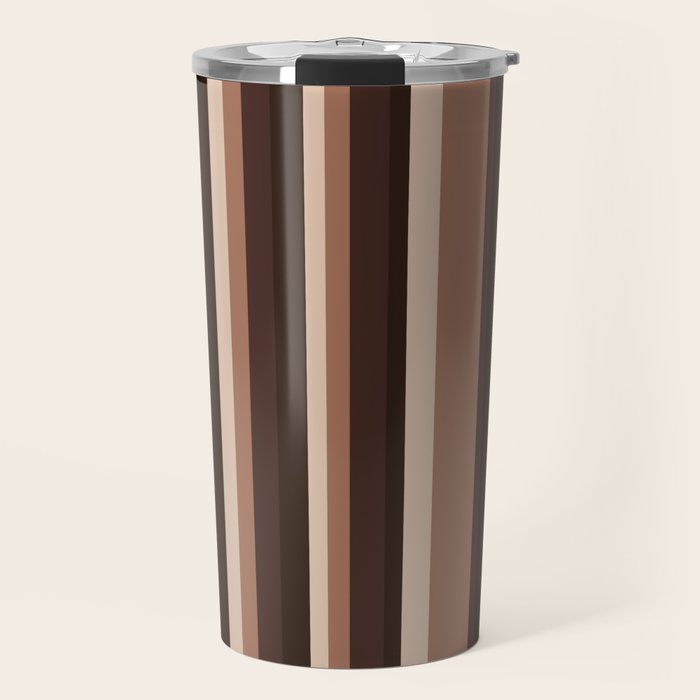 Classic Stripes XLIX - Mocha Coffee Travel Mug Gallery Image 1