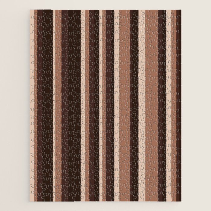 Classic Stripes XLIX - Mocha Coffee Jigsaw Puzzle Gallery Image 1