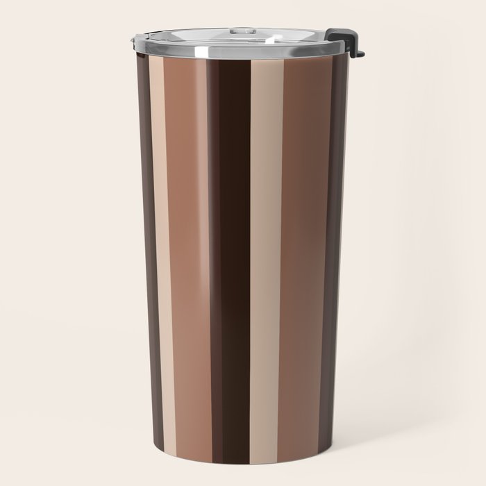 Classic Stripes XLIX - Mocha Coffee Travel Mug Gallery Image 2
