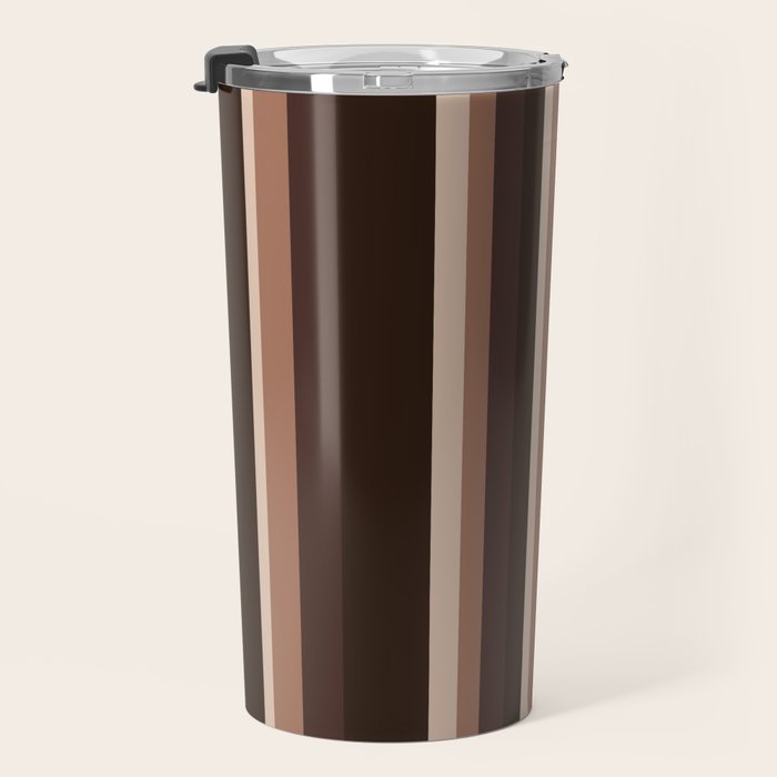 Classic Stripes XLIX - Mocha Coffee Travel Mug Gallery Image 3