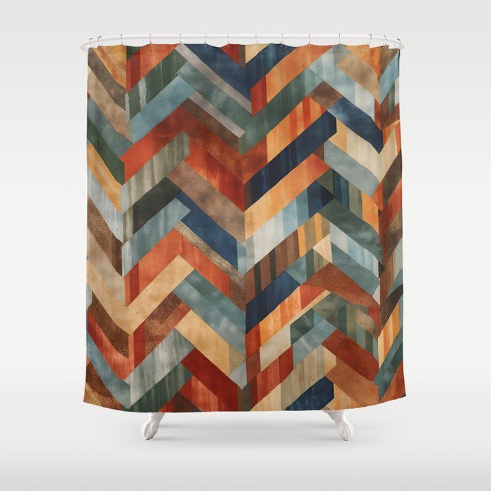Desert Herringbone Reverie Shower Curtain Gallery Image 1