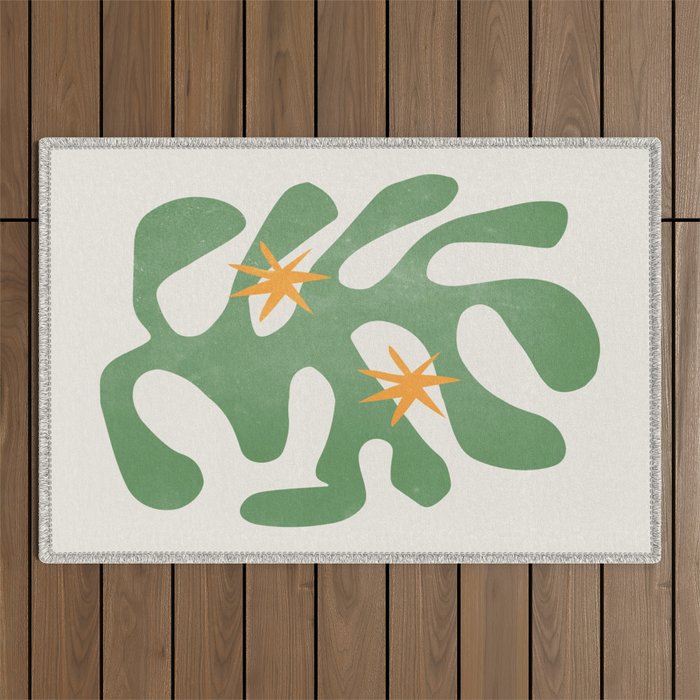Fern Green Leaf: Matisse Series 01 | Mid-Century Edition Outdoor Rug Gallery Image 1